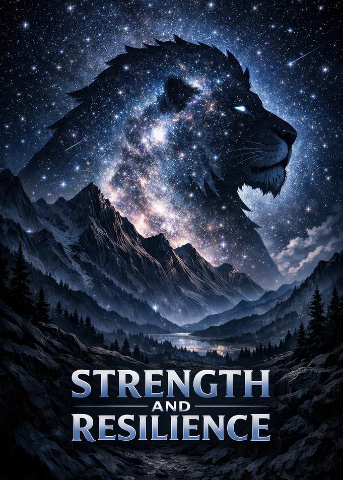 Strength and Resilience Lion Landscape