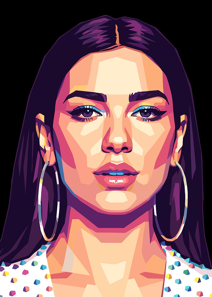 Dua Lipa Pop Art Portrait