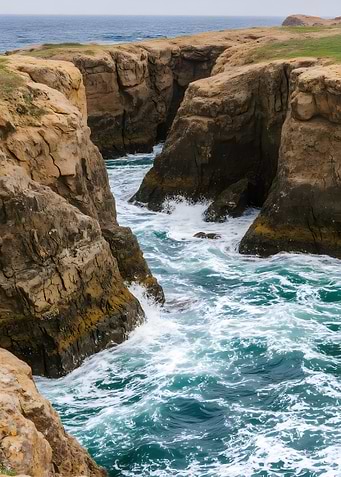 Coastal Cliffs and Ocean Waves