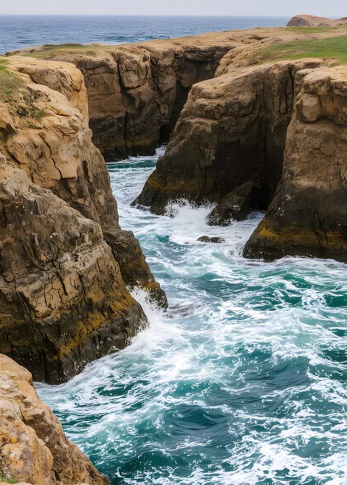 Coastal Cliffs and Ocean Waves