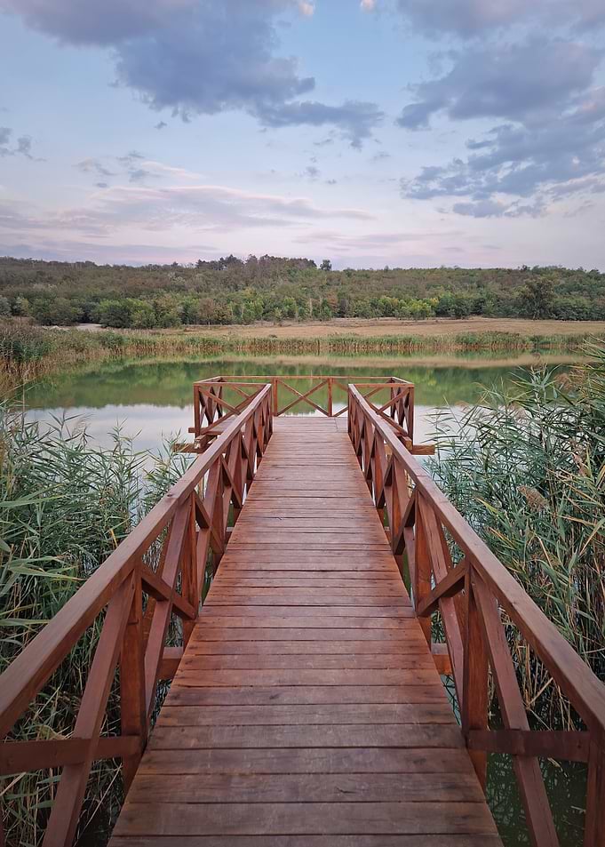 Wooden Dock on a Calm Lake