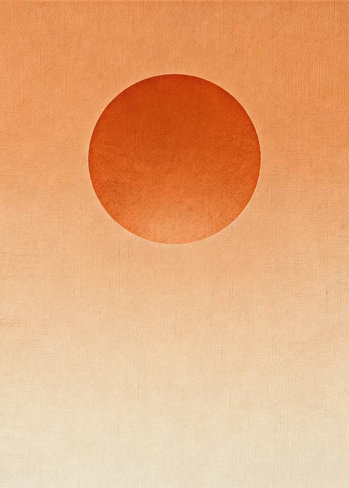 JAPANDI Minimalist Sun Rising Abstract Teracotta