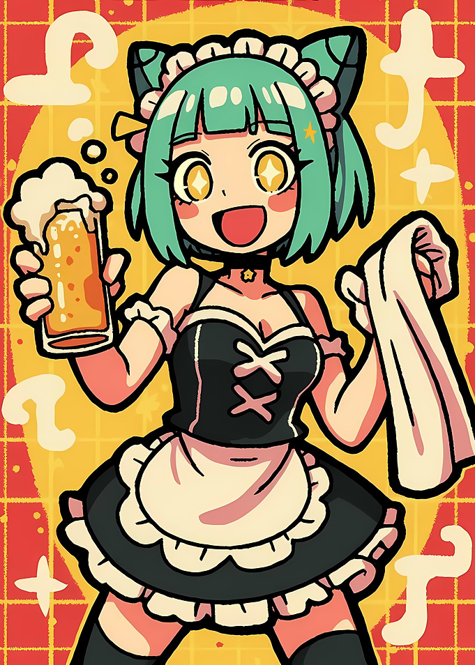 Anime Maid with Beer