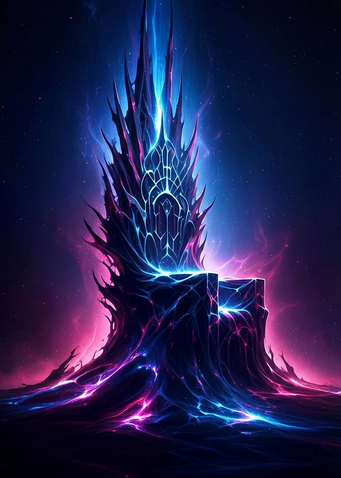 Ethereal Neon Throne of Power