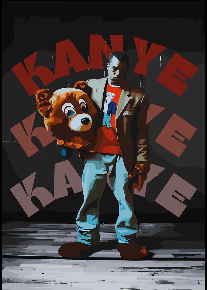 Kanye West with Dropout Bear