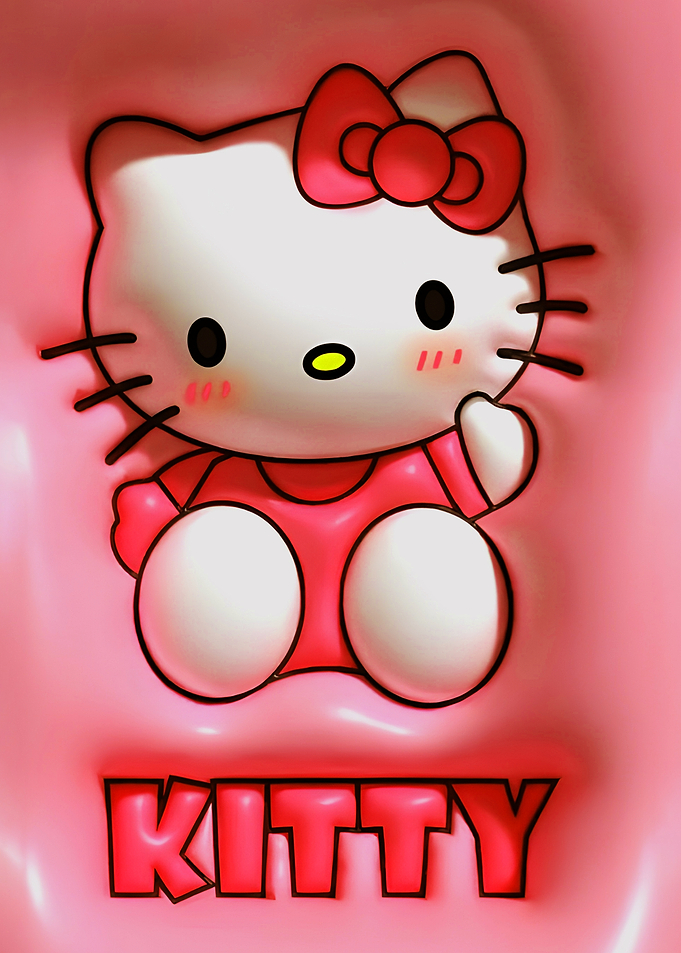 Kitty Pink Cartoon Illustration