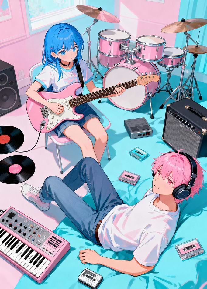Anime Music Band Practice Session