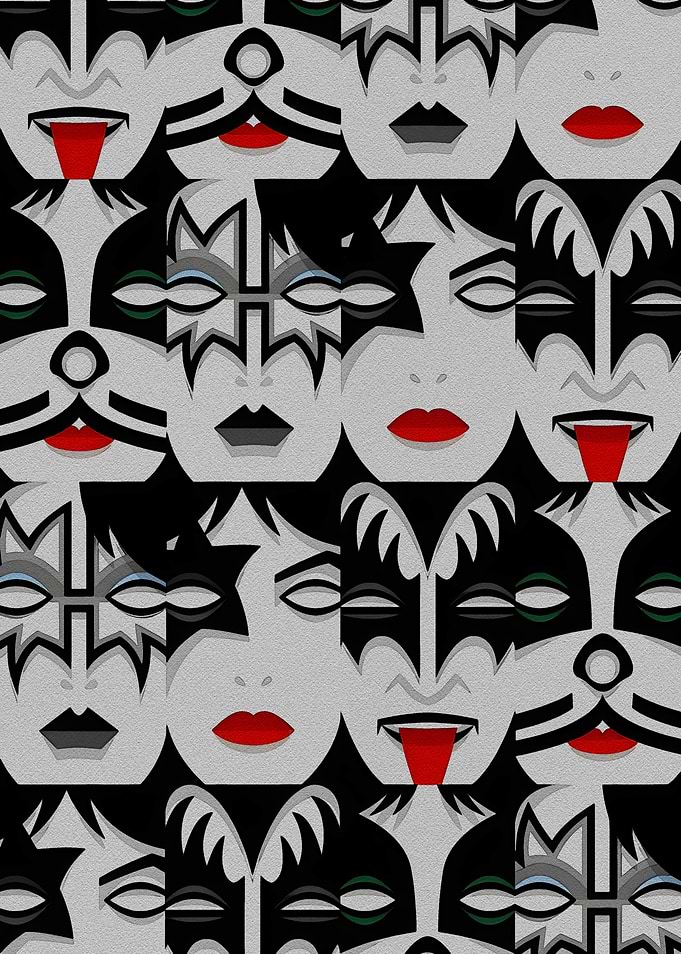 KISS Band Faces Pattern