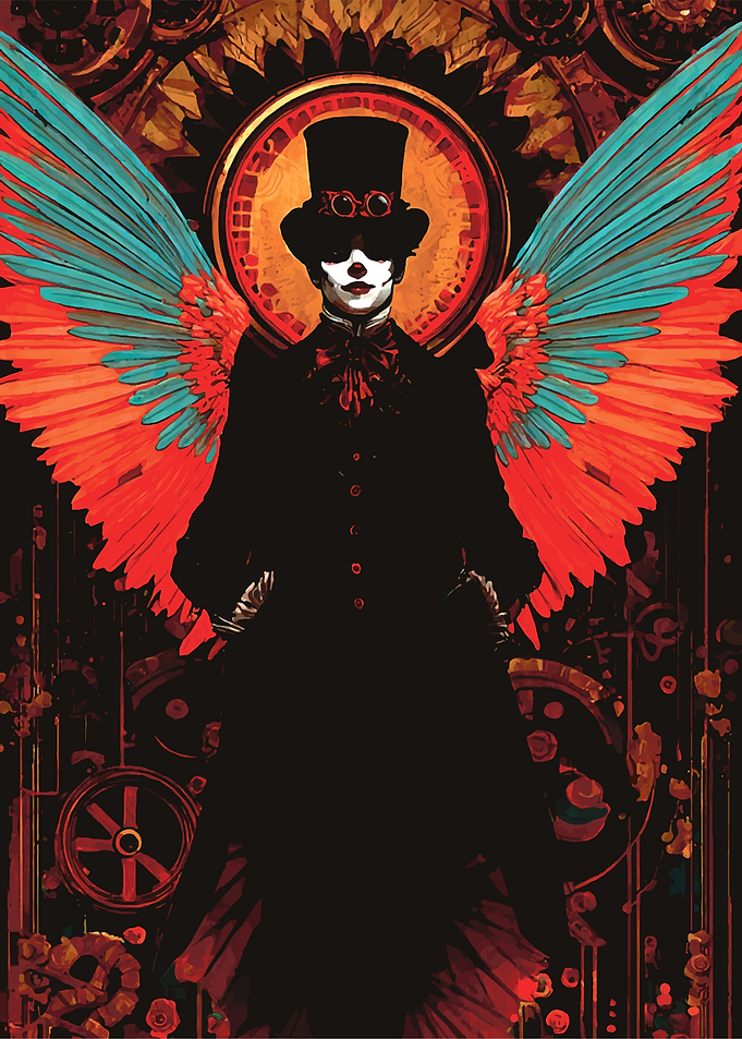 Steampunk Angel with Clown Makeup