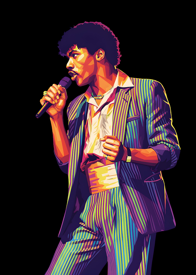 Singer in Striped Suit, Pop Art Style