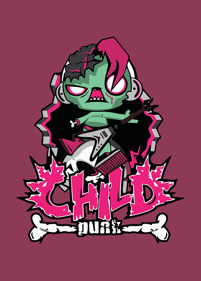 Child Punk Zombie Cartoon Illustration