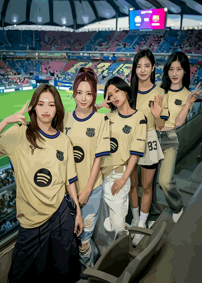 Five women in a stadium