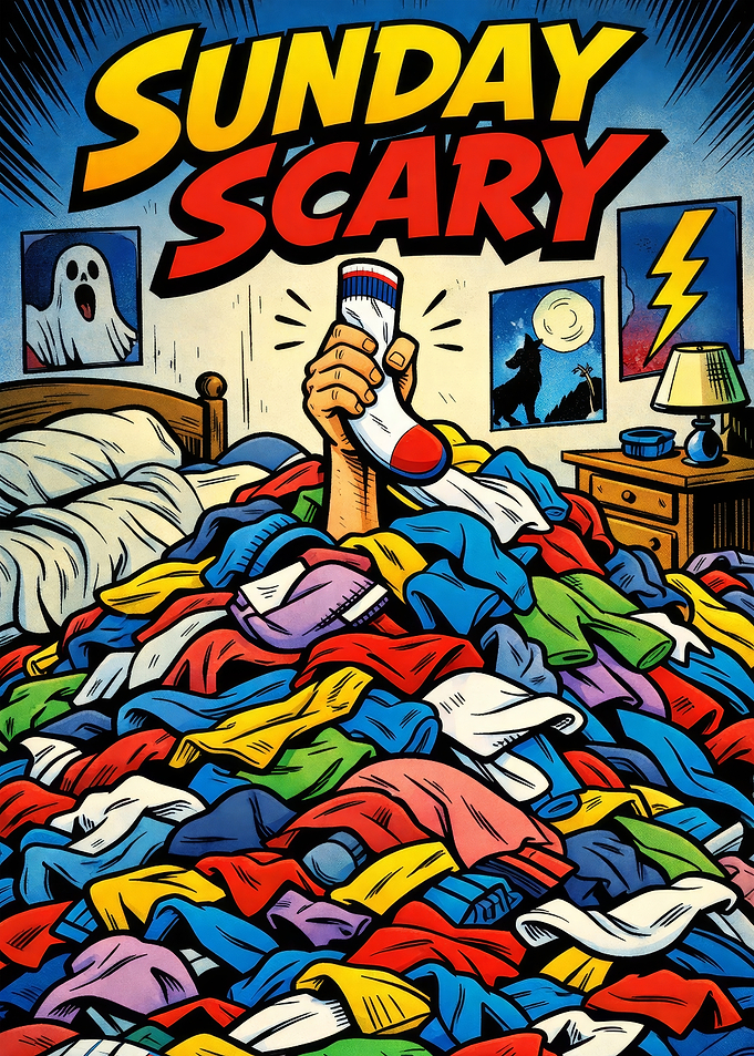 Sunday Scary Comic Book Style Illustration