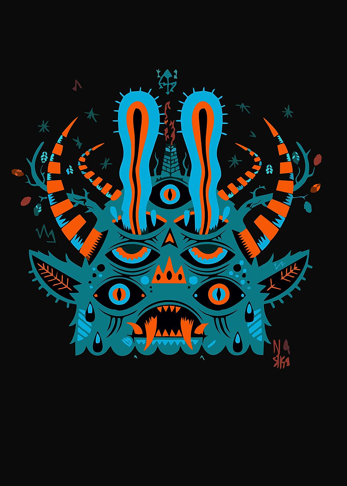Multi-Eyed Monster Illustration