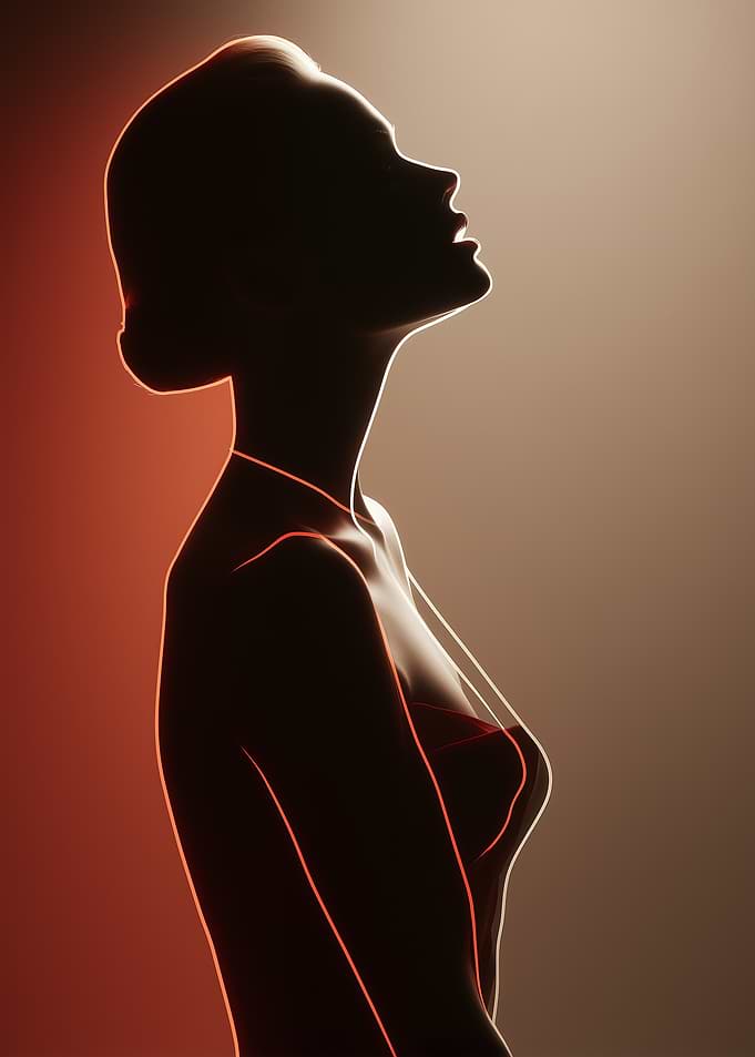 Silhouette of a Woman in Profile