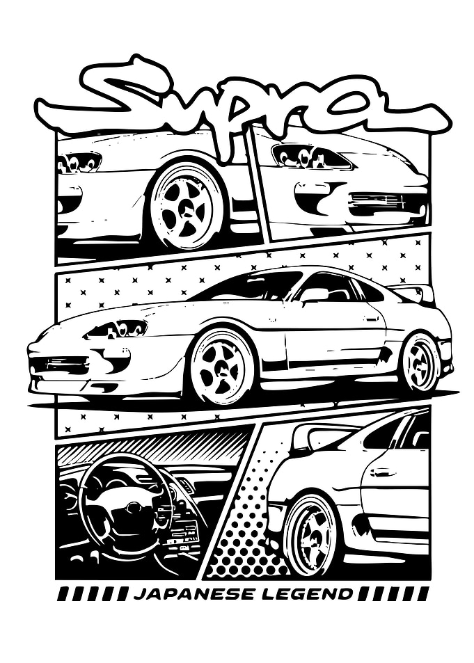 Toyota Supra Japanese Legend Car Art