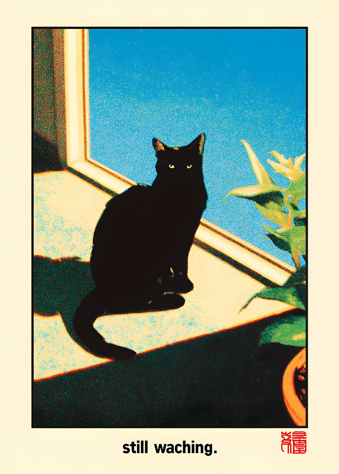 Black Cat Still Watching
