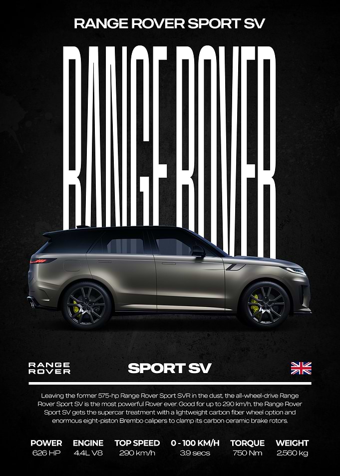 Range Rover Sport SV Car Poster