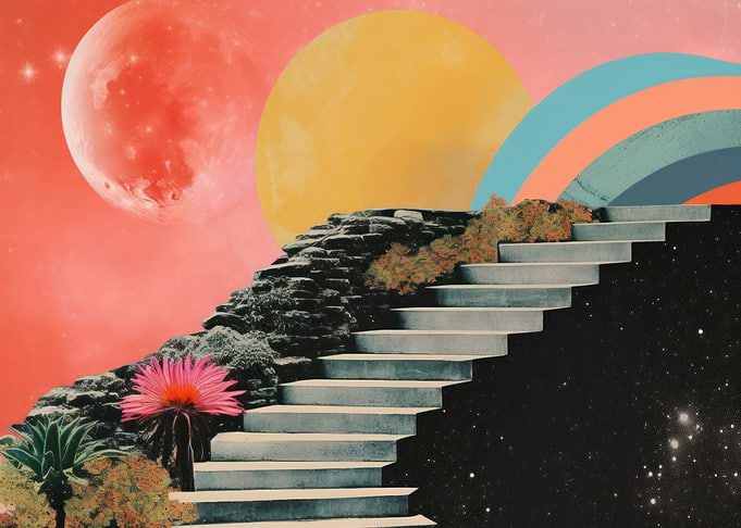 Surreal Stairway to Celestial Bodies