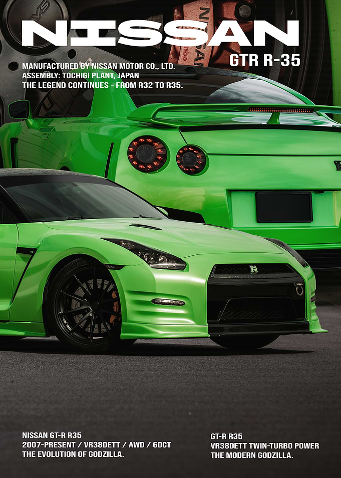 Nissan GTR R-35 Green Cars
