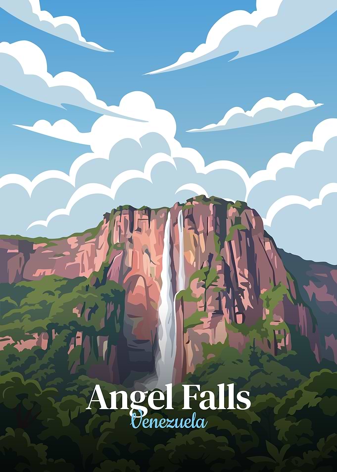 Angel Falls, Venezuela Travel Poster