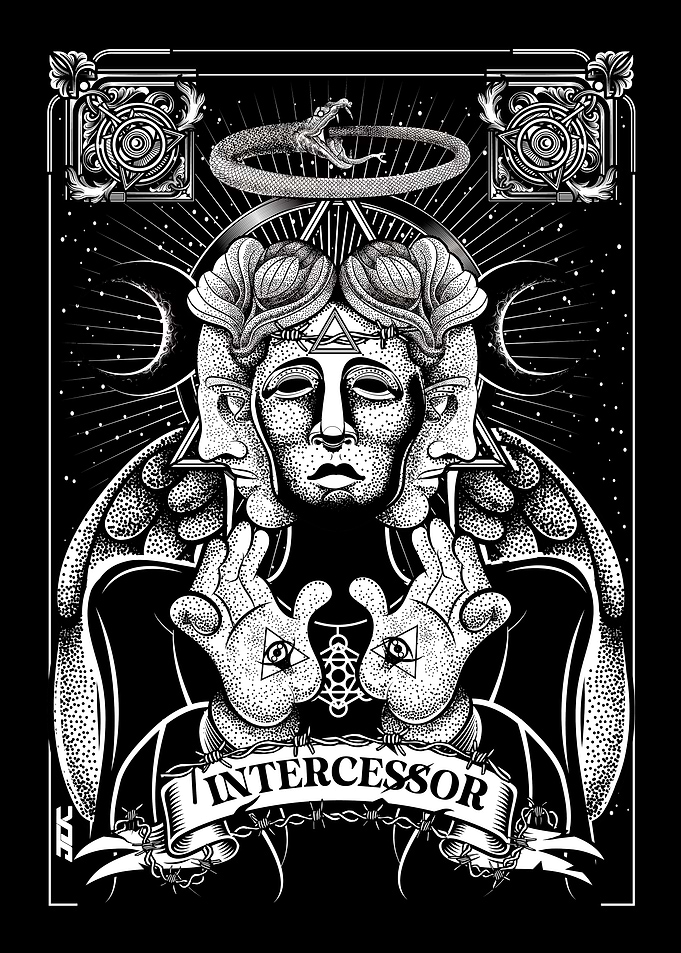 Intercessor: Black and White Occult Art