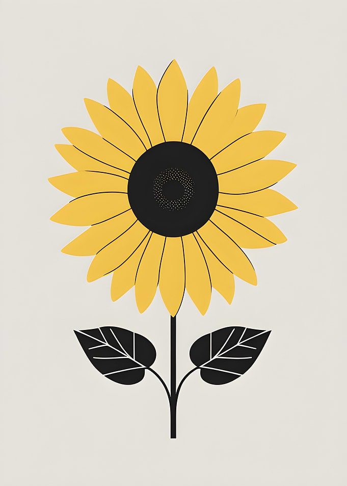 Minimalist Sunflower Illustration