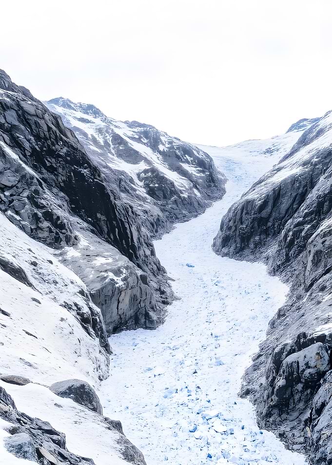 Snowy Mountain Valley Landscape