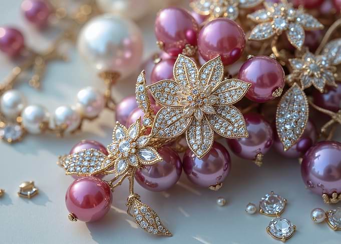 Elegant Pearl and Crystal Jewelry