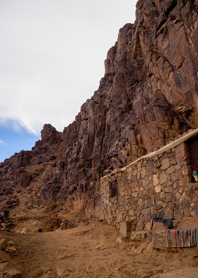 Mount Sinai rocky landscape with stone building