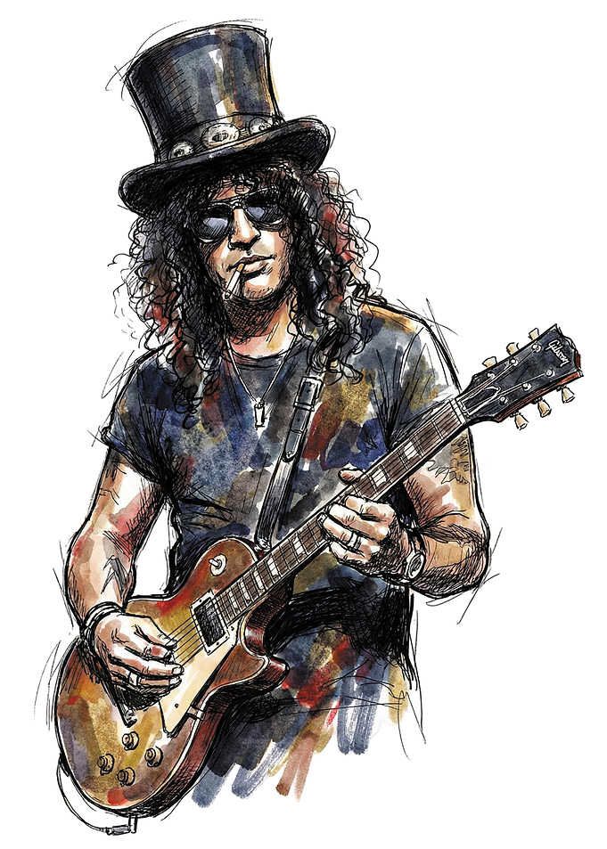 Slash Guitarist Illustration