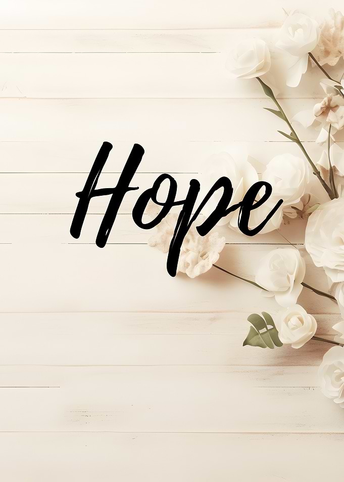 Hope floral inspirational message