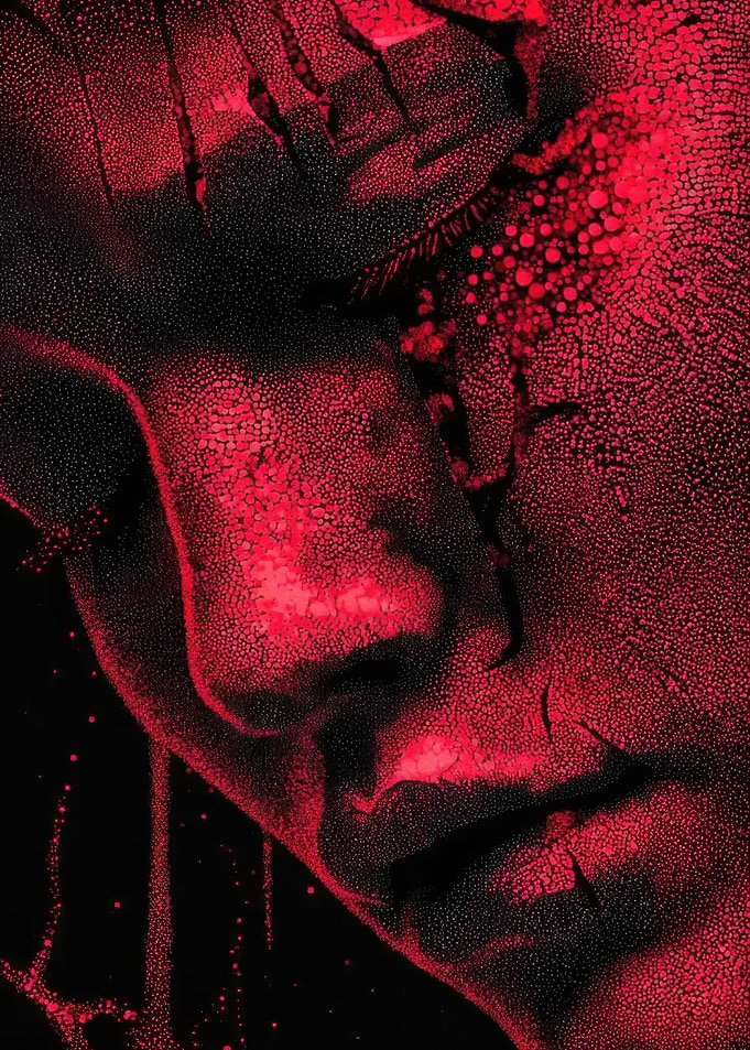 Abstract Red Face