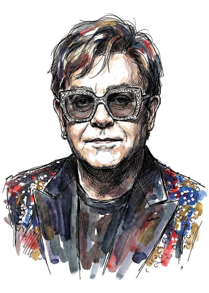 Elton John Portrait Illustration
