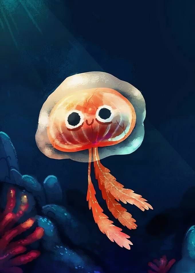 Cute Cartoon Jellyfish