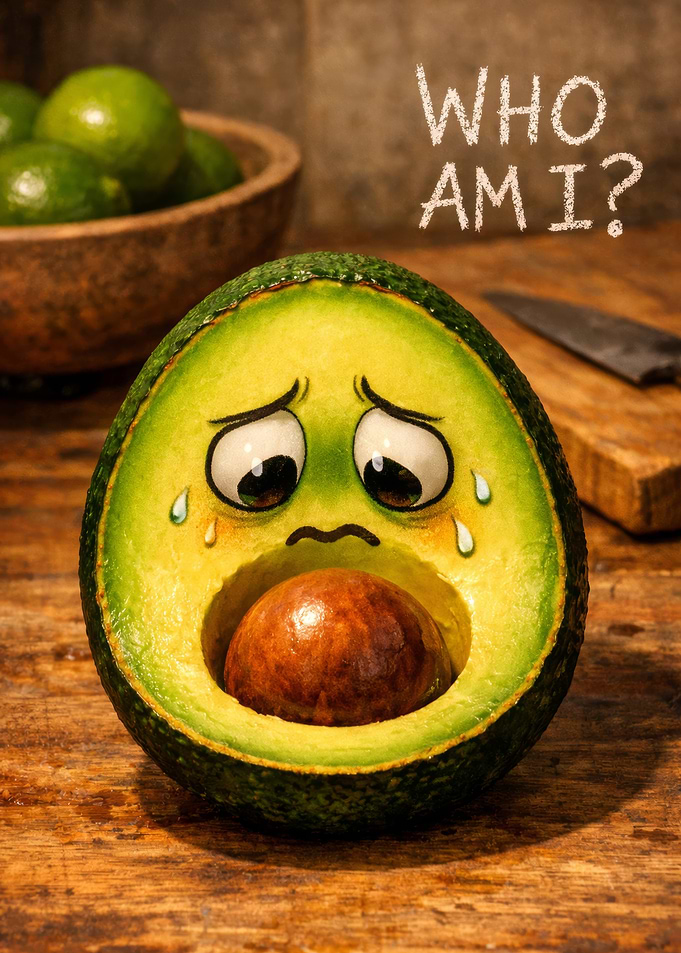 Sad Avocado with Question