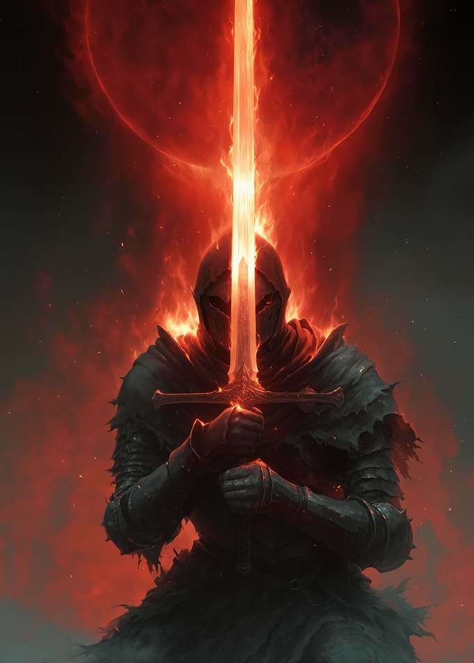 Fiery Knight with Sword