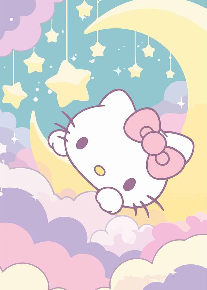 Hello Kitty Moon and Stars