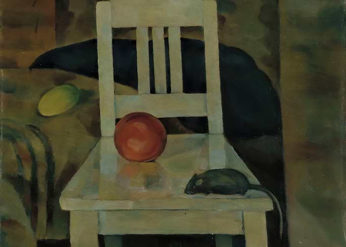 Still Life with Chair, Ball, and Mouse