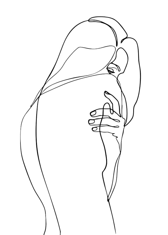 Minimalist Line Art: Woman's Back