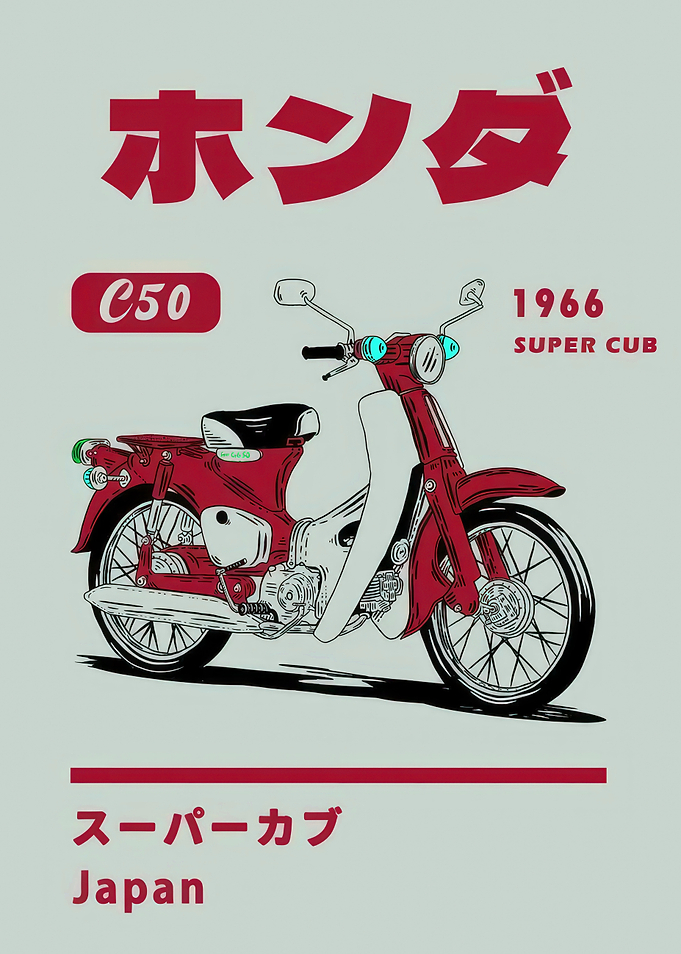 Honda Super Cub 1966 Illustration