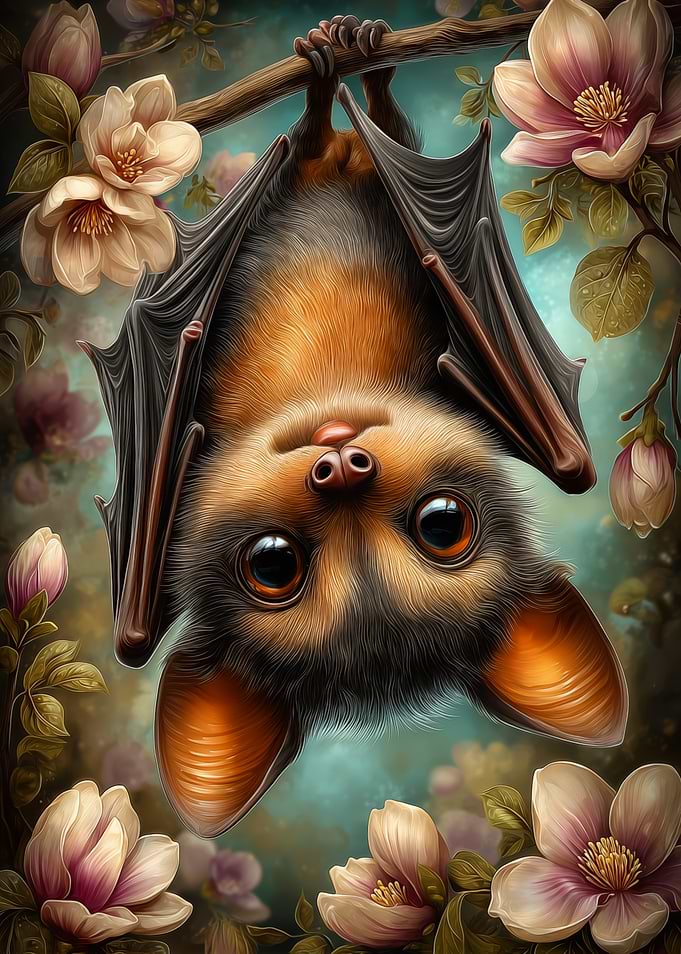 Cute Bat Hanging Upside Down