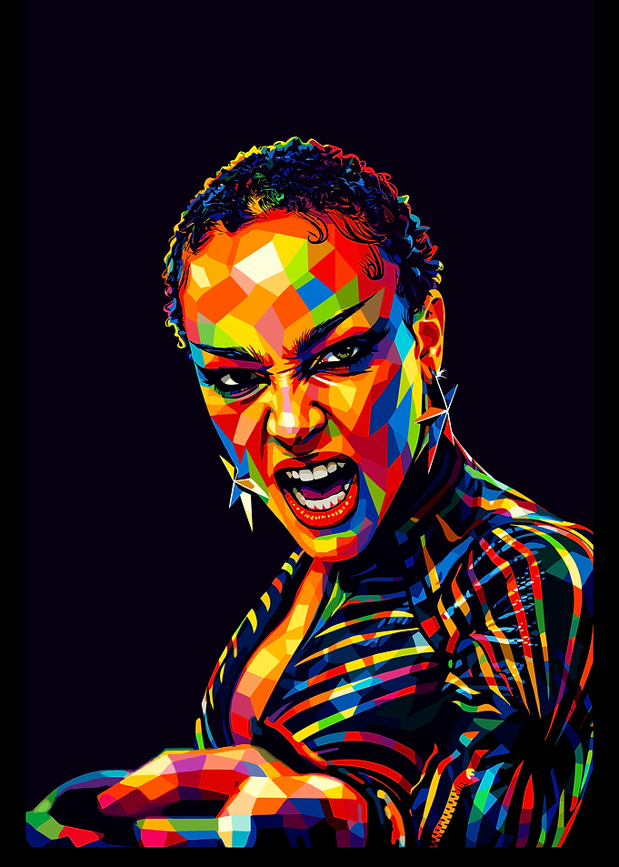 Colorful Geometric Portrait of a Woman