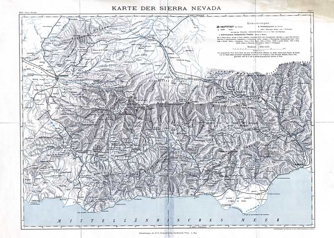 Sierra Nevada Vintage Map
