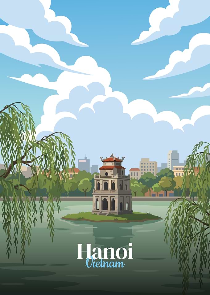 Hanoi, Vietnam Illustration