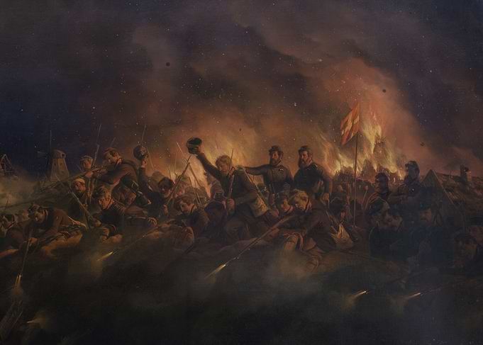 Civil War Battle Scene Painting