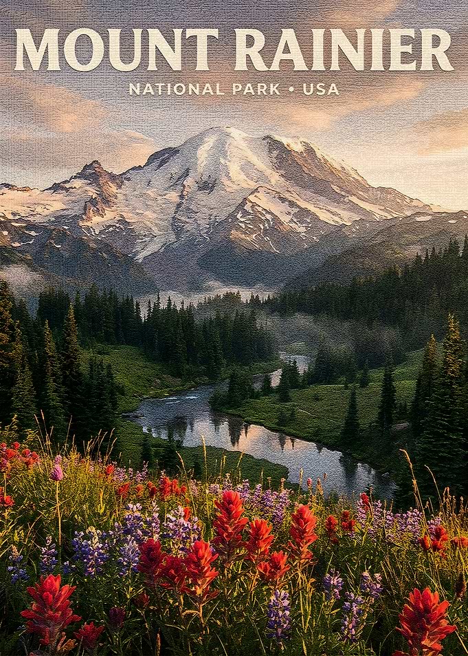 Mount Rainier National Park Poster