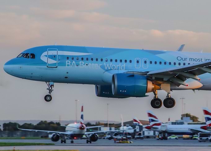 British Airways Better World landing at heathrow