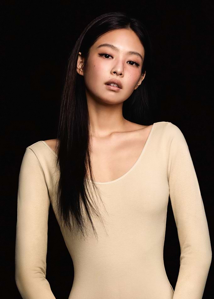 Jennie Kim Portrait in Beige Bodysuit