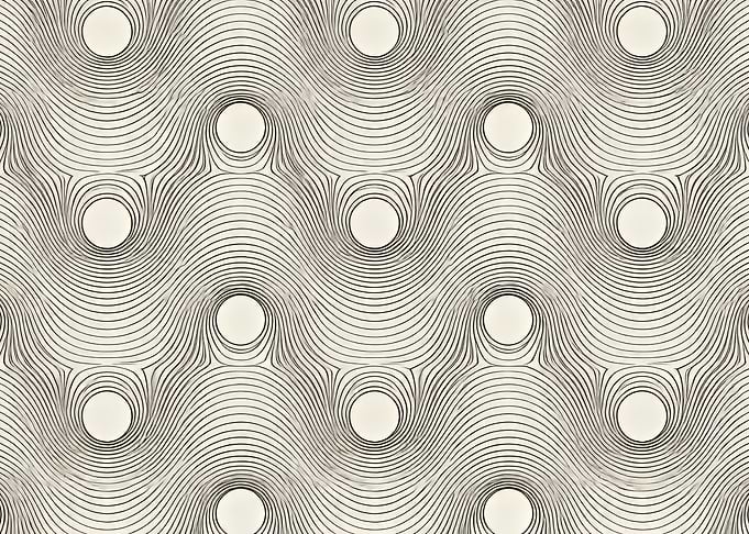 Abstract Wave and Circle Pattern